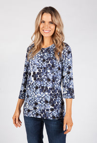 Navy Ring Print Top