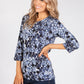 Navy Ring Print Top