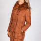 Light Brown Belted Coat with Detachable Faux Fur Collar