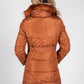 Light Brown Belted Coat with Detachable Faux Fur Collar