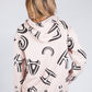 Dusty Pink Letter Print Hoodie