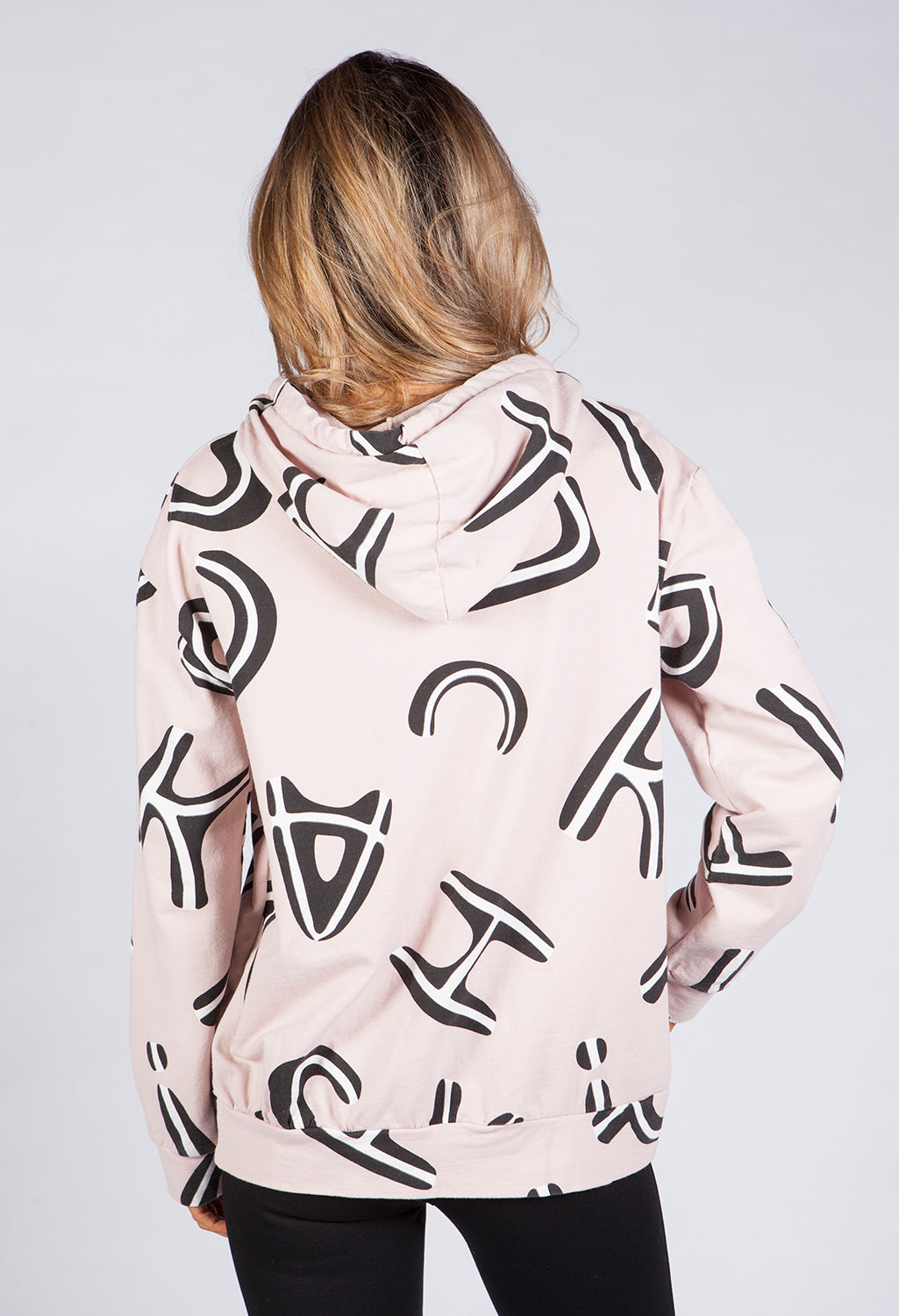 Dusty Pink Letter Print Hoodie