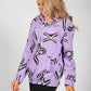 Lilac Letter Print Hoodie