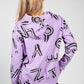 Lilac Letter Print Hoodie