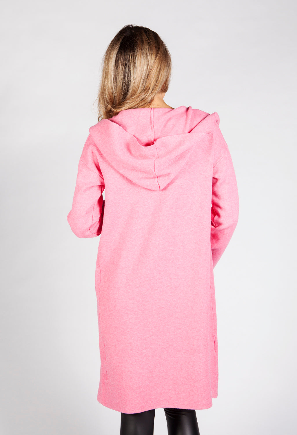 Fuchsia Long Knit Open Cardigan