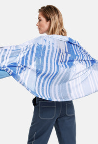 Blue Mixed Stripe Scarf