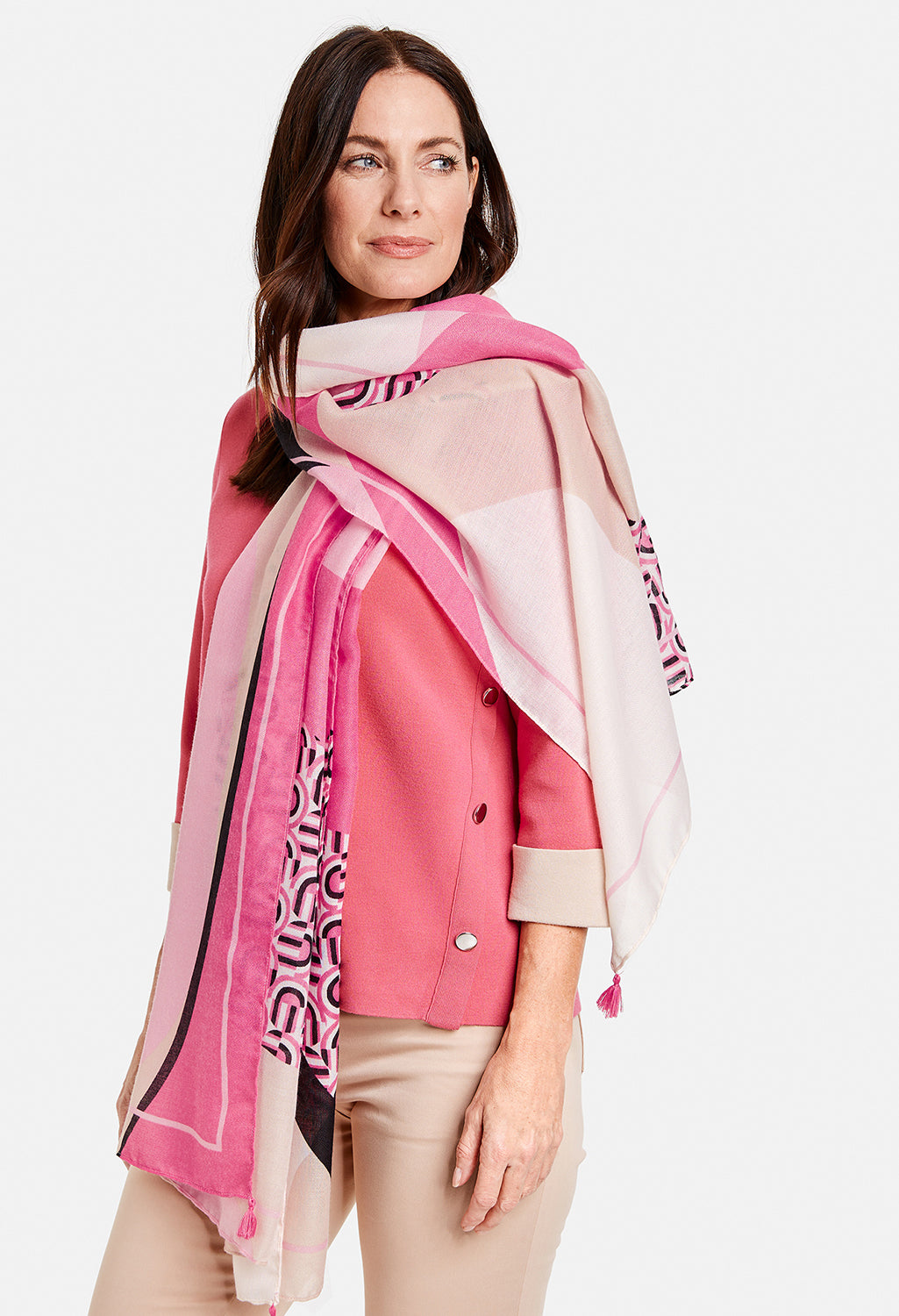 All Over Pink Pattern Scarf