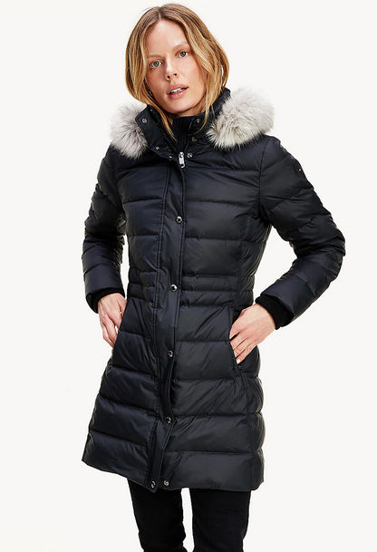 ESSENTIAL DOWN-FILLED FAUX FUR TRIM COAT-1