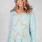 Sky Blue Star Knit Jumper