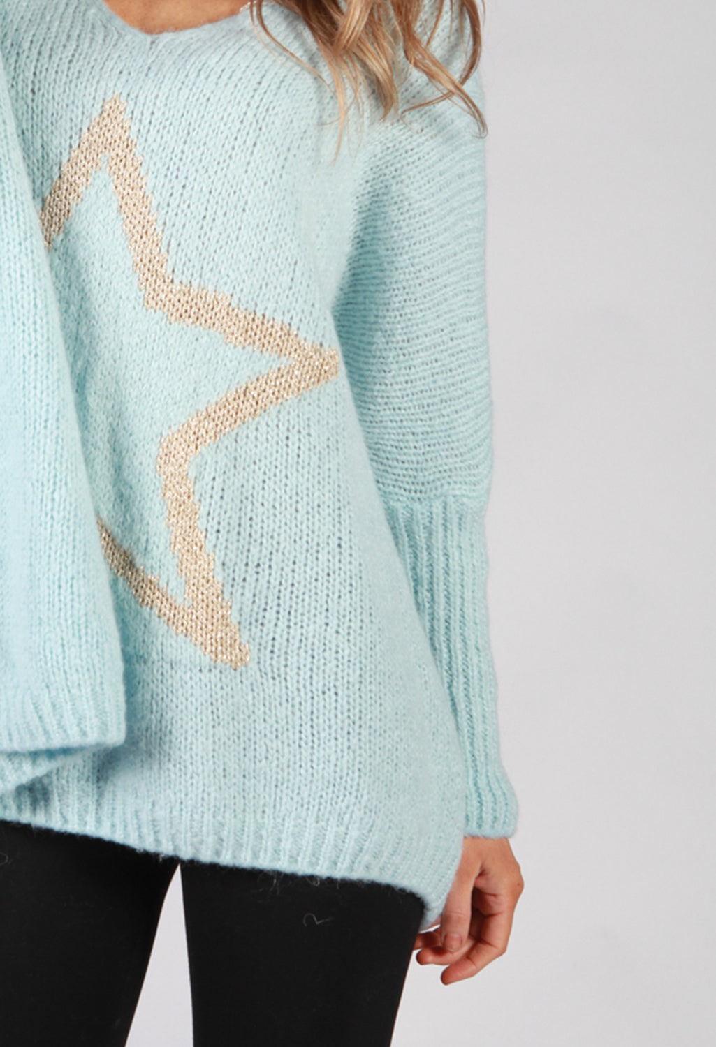 Sky Blue Star Knit Jumper