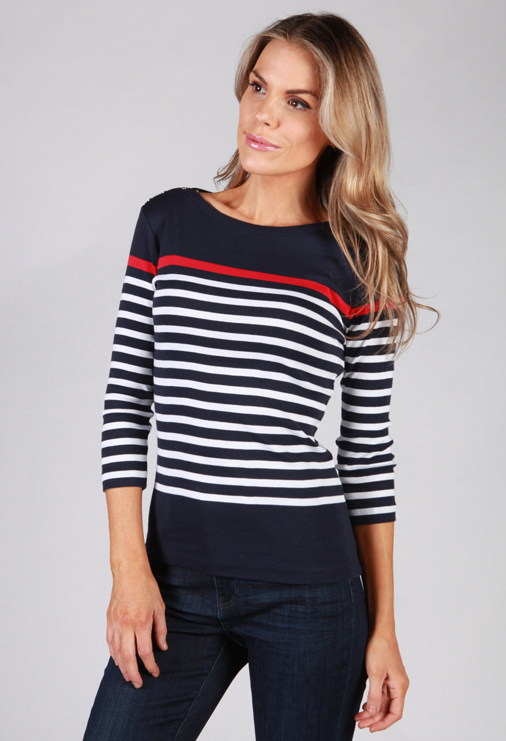 Navy Striped Top-1