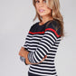 Navy Striped Top-1