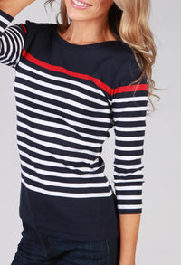 Navy Striped Top-1