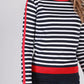 Navy Top with White Stripes