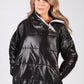 Black Zip Neck Hooded Jacket