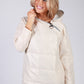 Beige Zip Neck Hooded Jacket