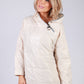 Beige Zip Neck Hooded Jacket