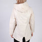 Beige Zip Neck Hooded Jacket