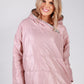 Dusty Pink Zip Neck Hooded Jacket