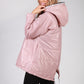 Dusty Pink Zip Neck Hooded Jacket