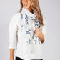 White and Blue Geometric Printed Scarf