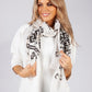 White and Black Geometric Printed Scarf