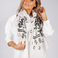 White and Black Geometric Printed Scarf