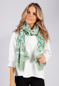 Green Shell Print Scarf