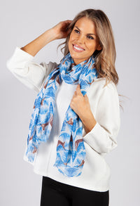 Blue Tiger Print Scarf