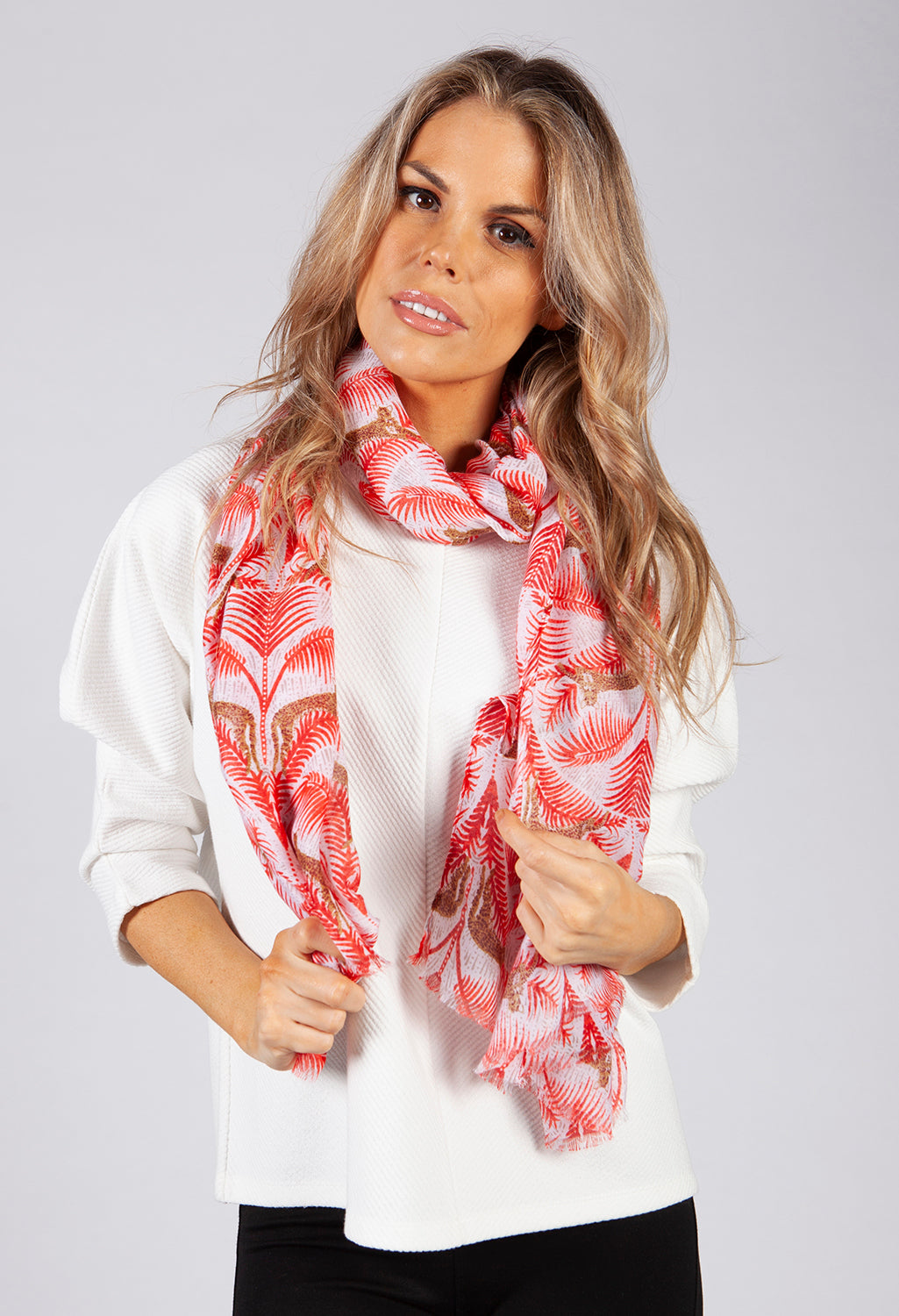 Red Tiger Print Scarf