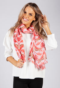 Red Tiger Print Scarf