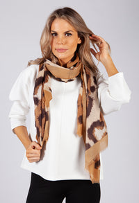 Golden Brown Animal Print Scarf