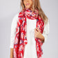 Red Flower Print Scarf