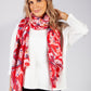 Red Flower Print Scarf