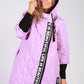 Lilac Quilted Logo Strap Coat