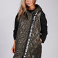 Khaki Quilted Logo Strap Gilet