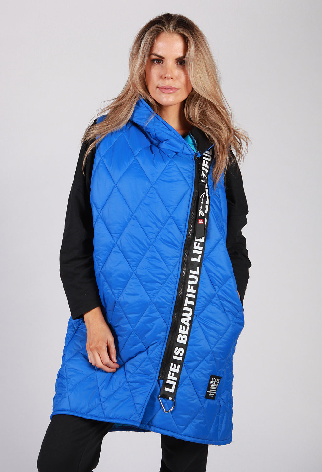 Royal Blue Quilted Logo Strap Gilet