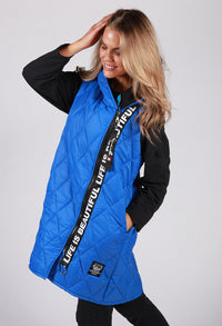 Royal Blue Quilted Logo Strap Gilet