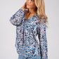 Dusty Pink and Blue Leopard Print Shirt