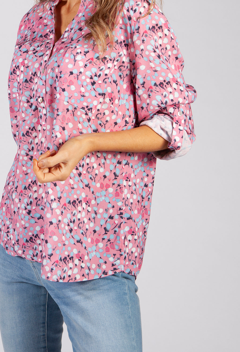 Pink Cotton Print Shirt