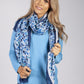 Sea Blue Shell Print Scarf