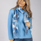 Blue Toned Abstract Print Scarf