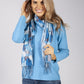 Blue Toned Abstract Print Scarf