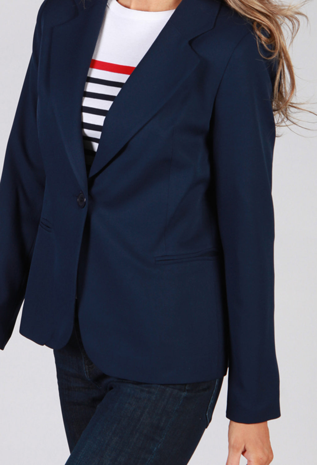 Navy Button Blazer