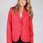 Coral Red Button Blazer