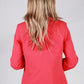 Coral Red Button Blazer