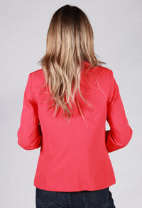 Coral Red Button Blazer