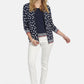 JACQUARD CARDIGAN WITH POLKA DOT PATTERN IN NAVY MULTICOLOUR