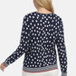 JACQUARD CARDIGAN WITH POLKA DOT PATTERN IN NAVY MULTICOLOUR