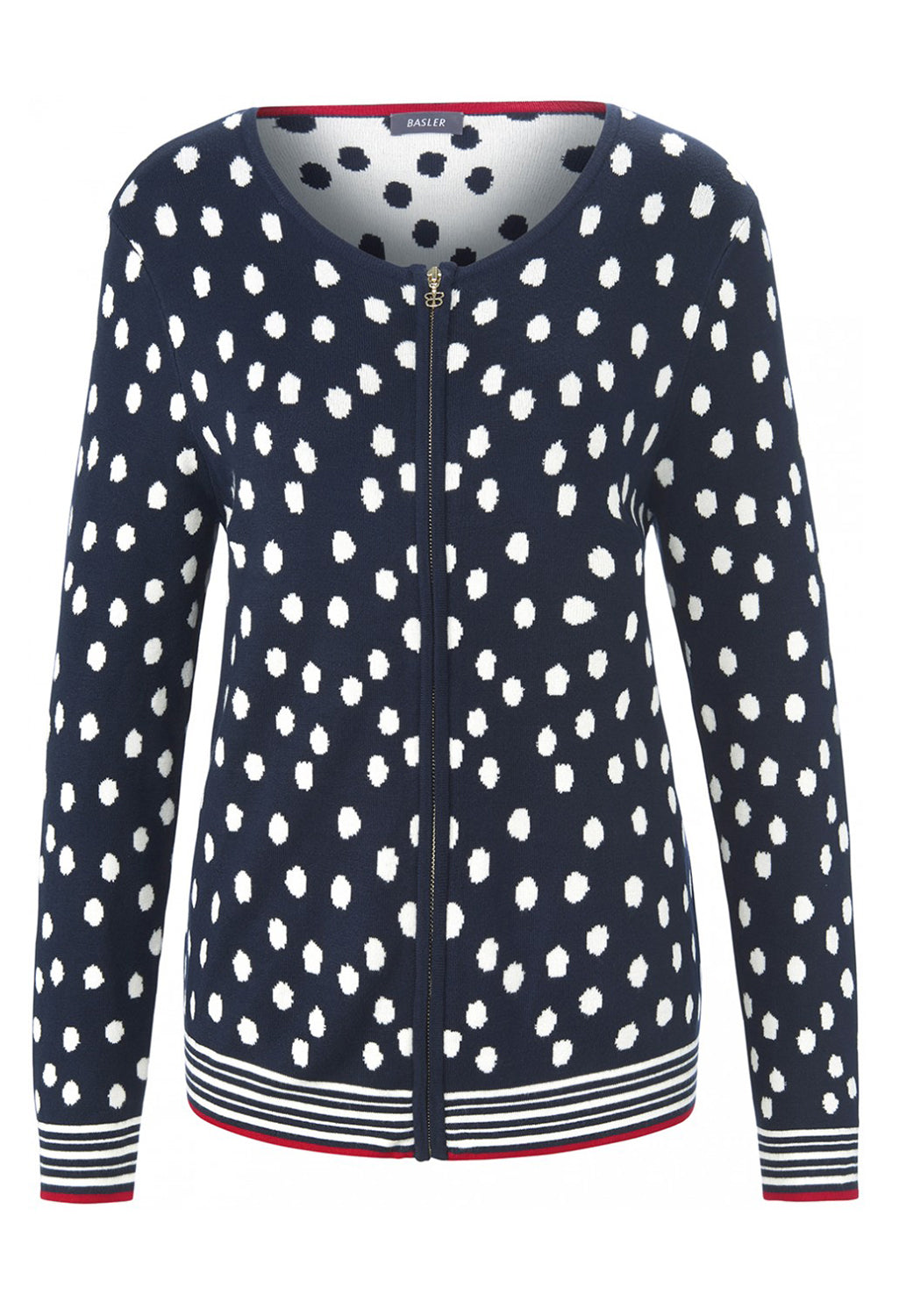 Navy polka dot cardigan store
